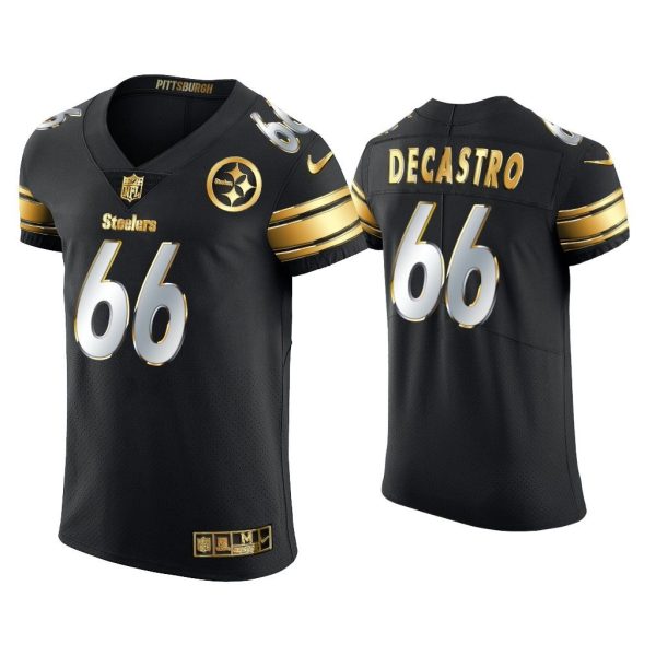 Men David DeCastro Pittsburgh Steelers Black Golden Edition Elite Jersey