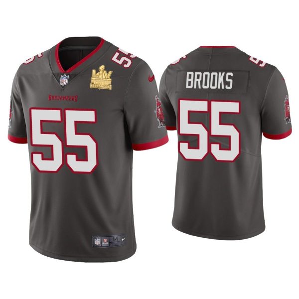 Men Derrick Brooks Tampa Bay Buccaneers Super Bowl LV Champions Pewter Vapor Limited Jersey