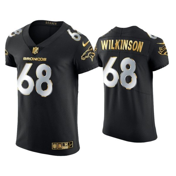 Men Elijah Wilkinson Denver Broncos Black Golden Edition Elite Jersey