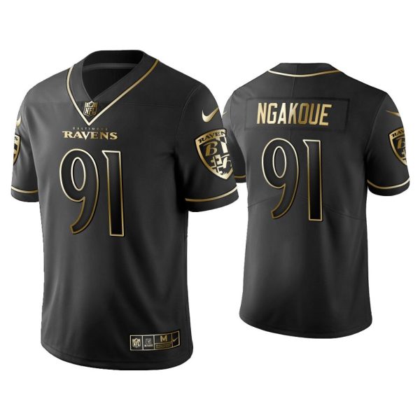 Men Golden Edition Vapor Limited Baltimore Ravens Yannick Ngakoue Black Jersey