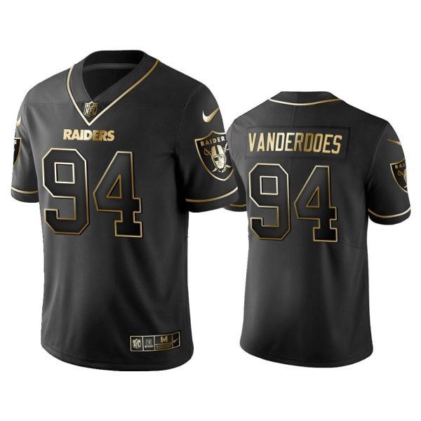 Men Golden Edition Vapor Untouchable Limited Raiders #94 Eddie Vanderdoes Black Jersey