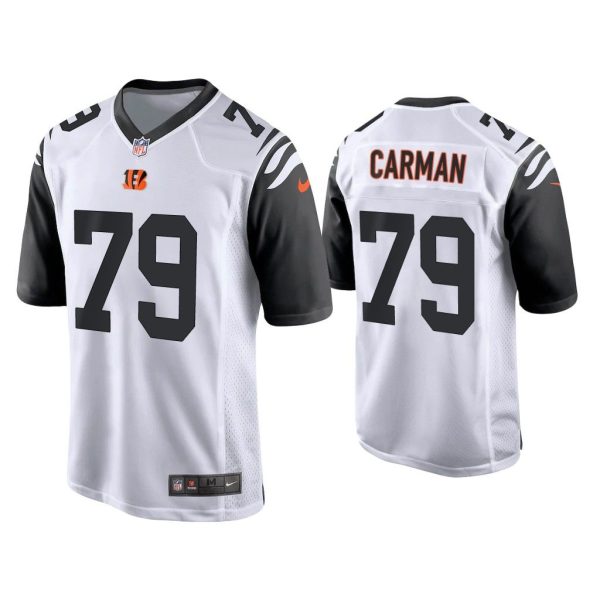 Men Jackson Carman Cincinnati Bengals White Alternate Game Jersey