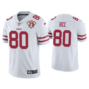Men Jerry Rice San Francisco 49ers White 75th Anniversary Patch Limited Jersey