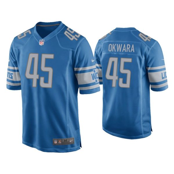 Men Julian Okwara Detroit Lions Blue Game Jersey