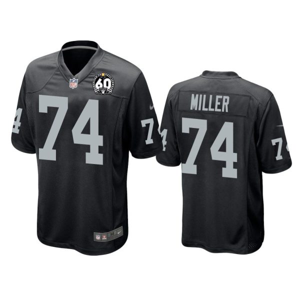 Men Kolton Miller Oakland Raiders Black 60th Season Game Jersey