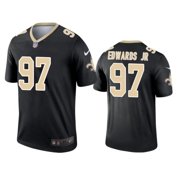 Men Mario Edwards Jr #97 New Orleans Saints Black Legend Jersey