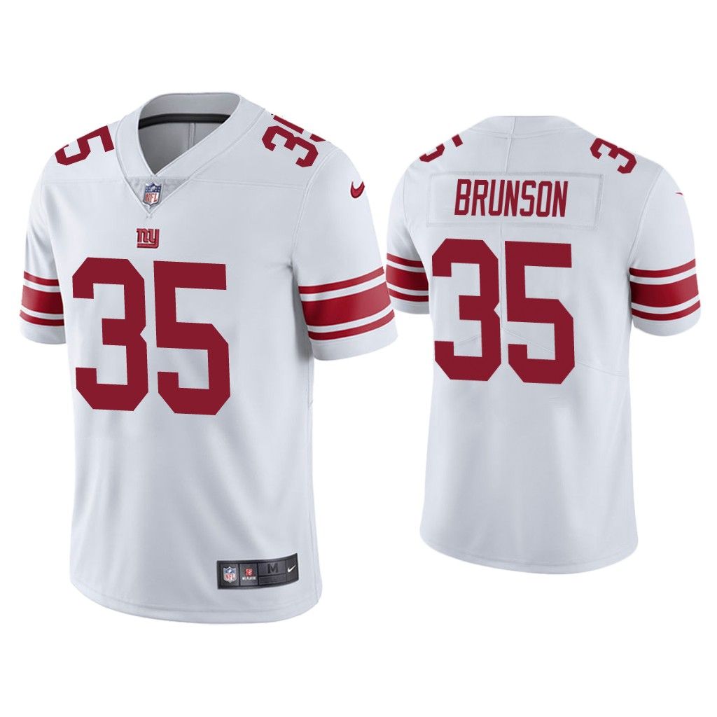 Men New York Giants T.J. Brunson Vapor Limited White Jersey – Need A ...