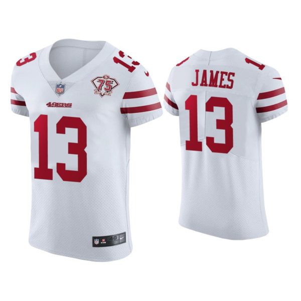 Men Richie James San Francisco 49ers White 75th Anniversary Jersey