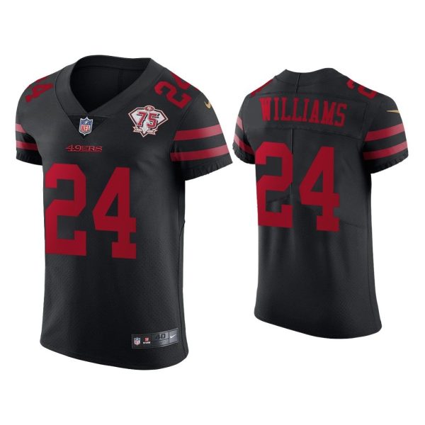 Men San Francisco 49ers 75th Anniversary K'Waun Williams Black Elite Jersey