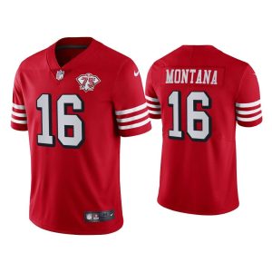 Men San Francisco 49ers Joe Montana Vapor Limited Scarlet Jersey