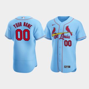 Men St. Louis Cardinals #00 Custom Light Blue 2020 Alternate Jersey