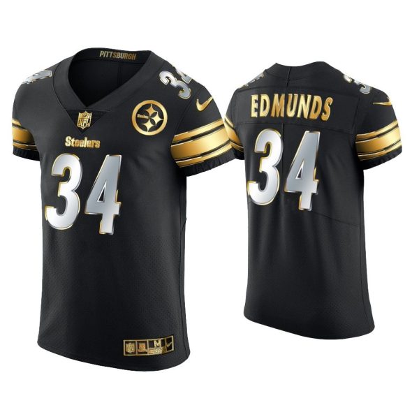 Men Terrell Edmunds Pittsburgh Steelers Black Golden Edition Elite Jersey