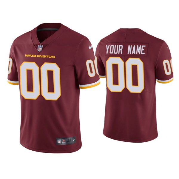 Men Vapor Limited Custom Washington Football Team Burgundy Jersey