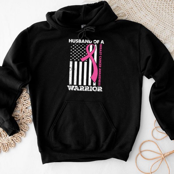 Mens Husband Of A Warrior Breast Cancer Awareness Hoodie TH624