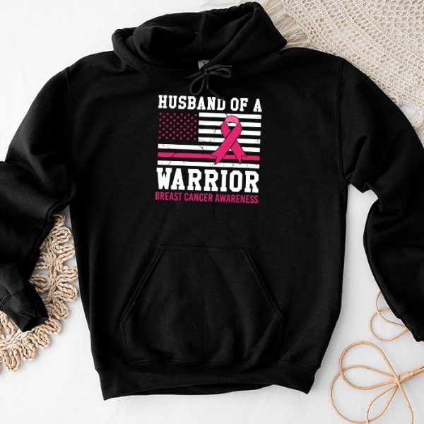 Mens Husband Of A Warrior Breast Cancer Awareness Hoodie TH626