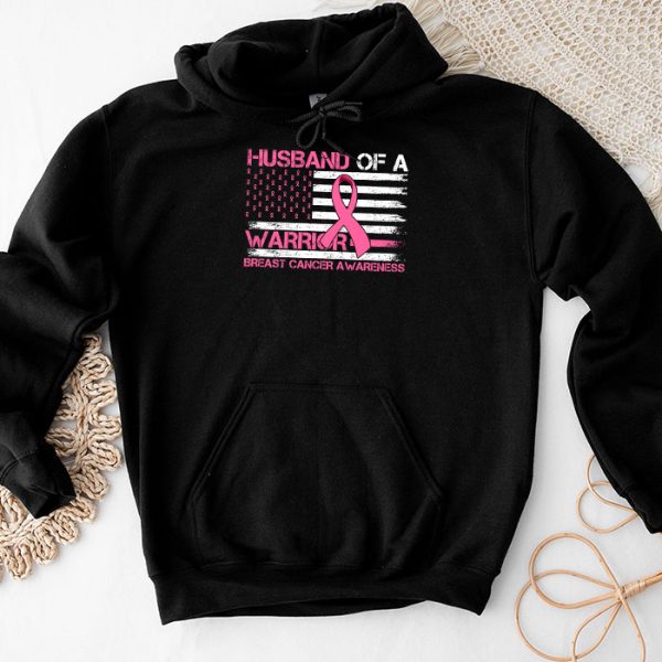 Mens Husband Of A Warrior Breast Cancer Awareness Hoodie TH627