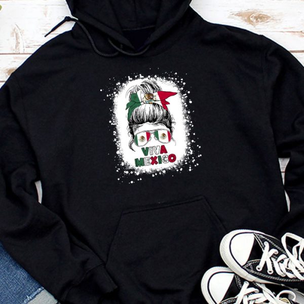 Mexican Independence Funny Viva Mexico Messy Bun Hair Hoodie TH684