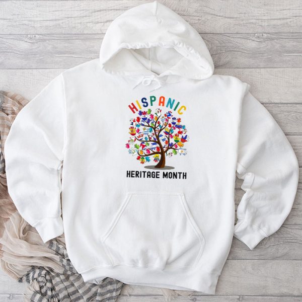 National Hispanic Heritage Month Hand Flag Tree Roots Latino Hoodie 2