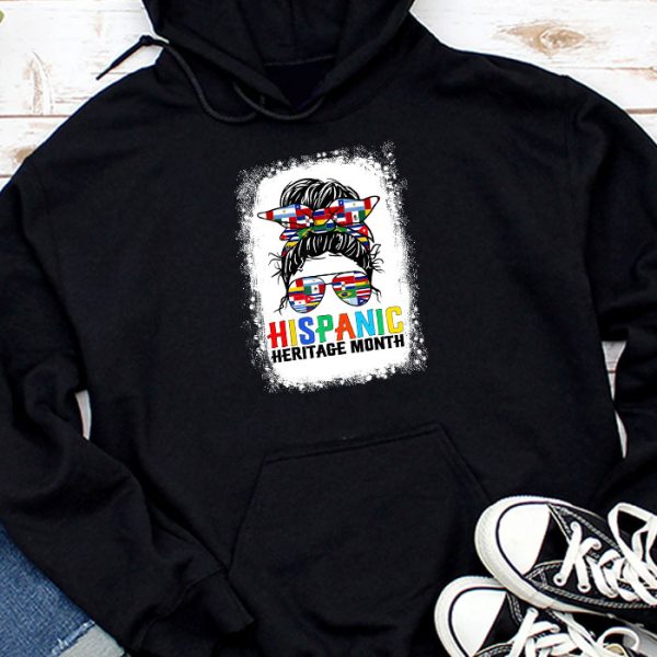 National Hispanic Heritage Month Messy Bun Latin Flags Hoodie TH673