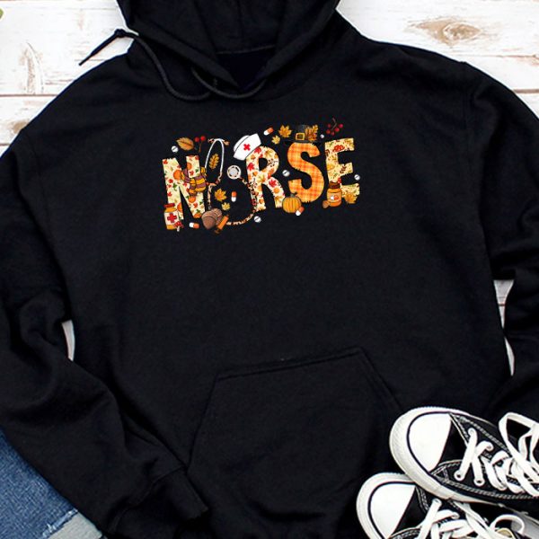 Retro Autumn Pumpkin Fall Nurse Life Thanksgiving Nurse Hoodie TH699