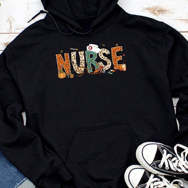 Retro Autumn Pumpkin Fall Nurse Life Thanksgiving Nurse Hoodie TH701