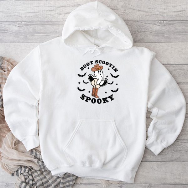 Retro Western Halloween Cowboy Ghost Boot Scootin Spooky Hoodie TH598