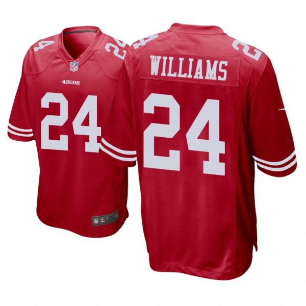 San Francisco 49ers #24 Scarlet Men K'Waun Williams Game Jersey