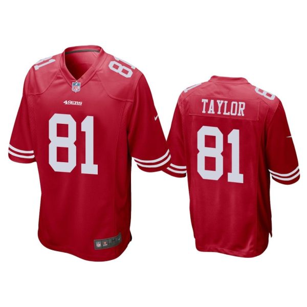 San Francisco 49ers #81 Scarlet Men Trent Taylor Game Jersey