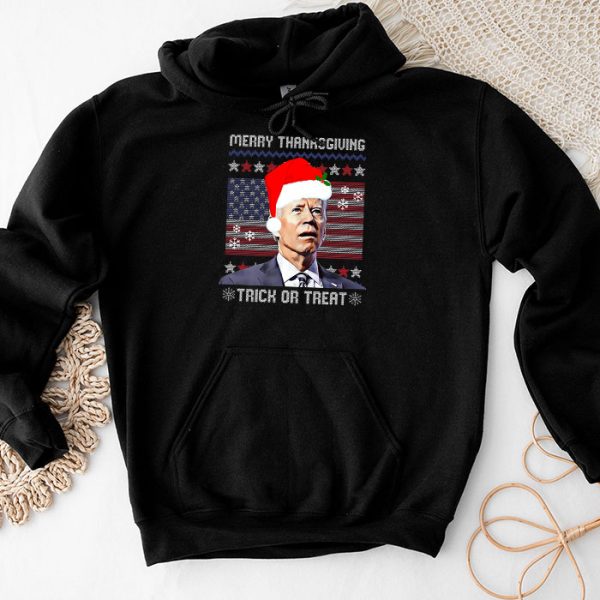 Santa Biden Merry Thanksgiving Trick Or Treat Christmas meme Hoodie TH600