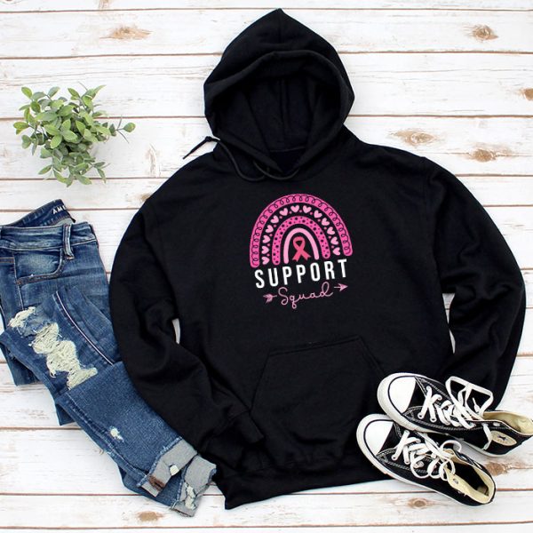 Support Squad Breast Cancer Awareness Survivor Pink Rainbow Hoodie