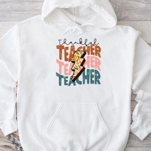 Thankful Teacher Retro Groovy Thanksgiving Fall Women Men Hoodie TH895