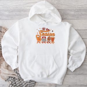 Tis The Season Pumpkin Leaf Latte Fall Thanksgiving Football Hoodie