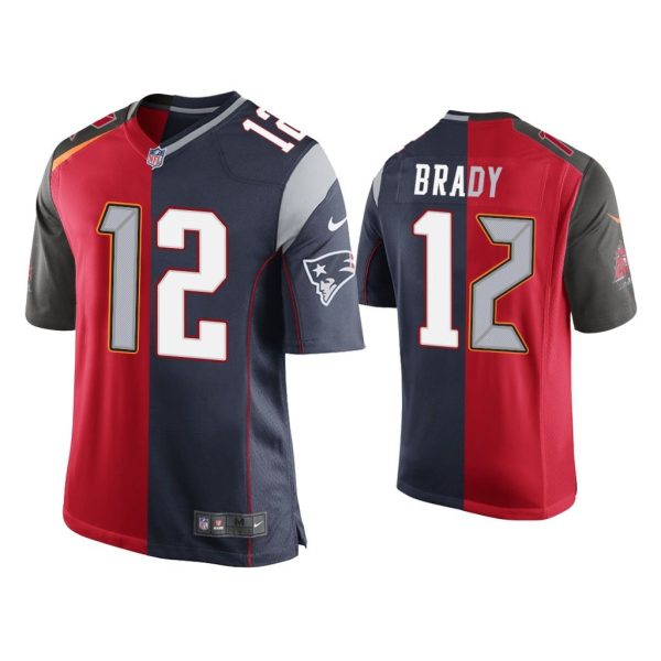 Tom Brady Tampa Bay Buccaneers Red Navy Split GOAT Jersey