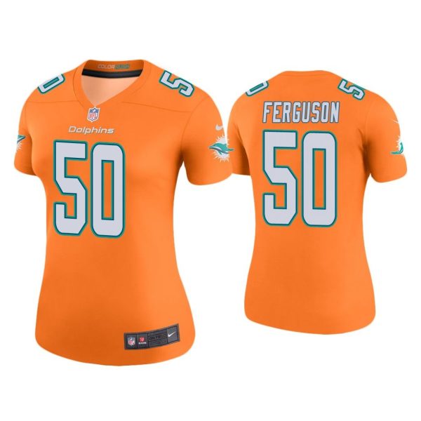 Women Color Rush Legend Blake Ferguson Miami Dolphins Orange Jersey
