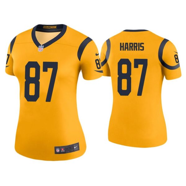 Women Color Rush Legend Jacob Harris Los Angeles Rams Gold Jersey