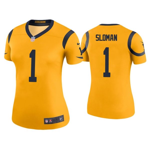 Women Color Rush Legend Sam Sloman Los Angeles Rams Gold Jersey
