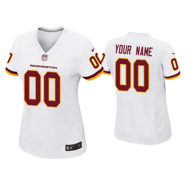 Women Custom Washington Football Team White Game Jersey