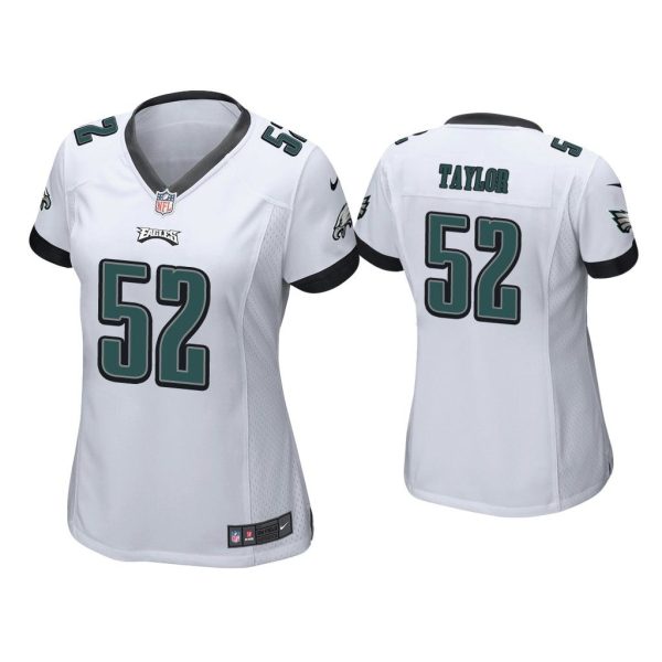 Women Davion Taylor Philadelphia Eagles White Game Jersey