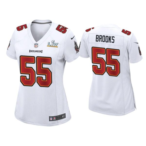 Women Derrick Brooks Tampa Bay Buccaneers Super Bowl LV White Game Fashion Jersey