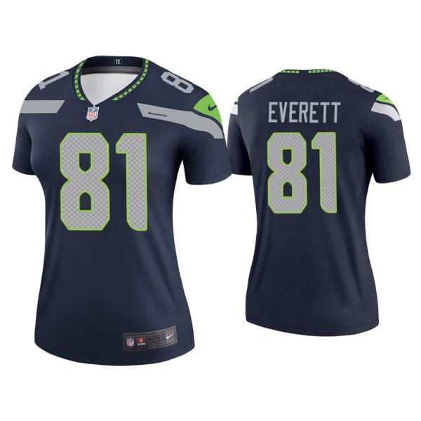 Women Gerald Everett Seattle Seahawks Navy Legend Jersey