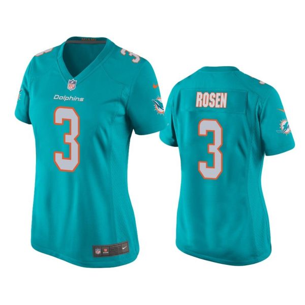 Women Josh Rosen #3 Miami Dolphins Aqua Game Jersey