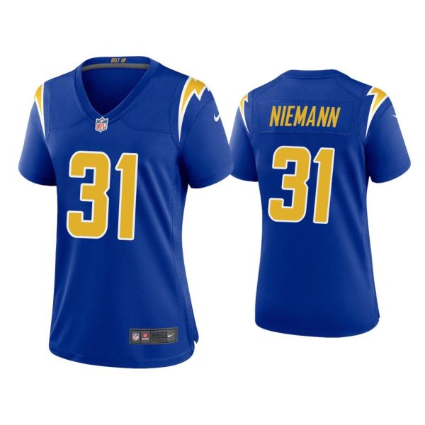 Women Nick Niemann Los Angeles Chargers Royal Alternate Game Jersey