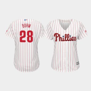 Women Philadelphia Phillies Alec Bohm #28 White Cool Base Home Jersey
