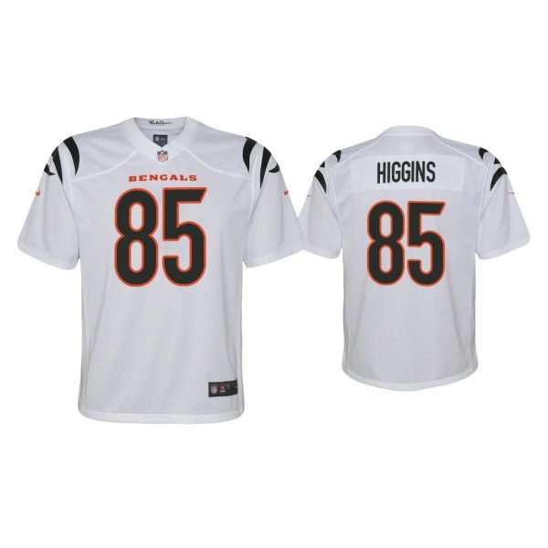 Youth 2021 Tee Higgins Cincinnati Bengals White Game Jersey