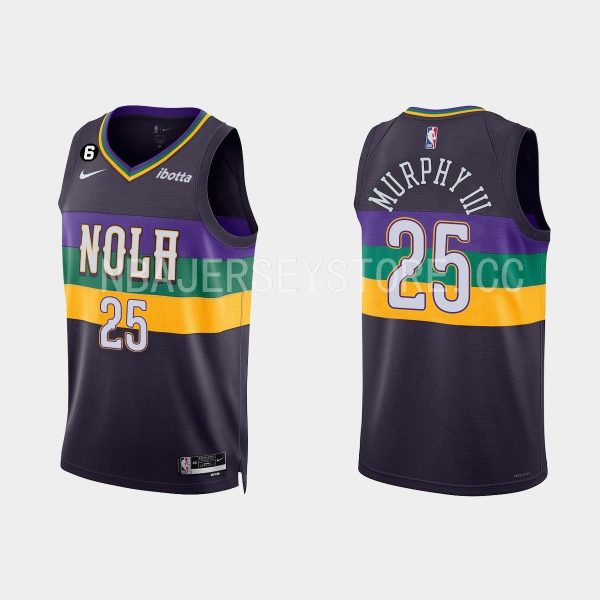 2022-23 New Orleans Pelicans No. 25 Trey Murphy III City Edition Navy Swingman Jersey
