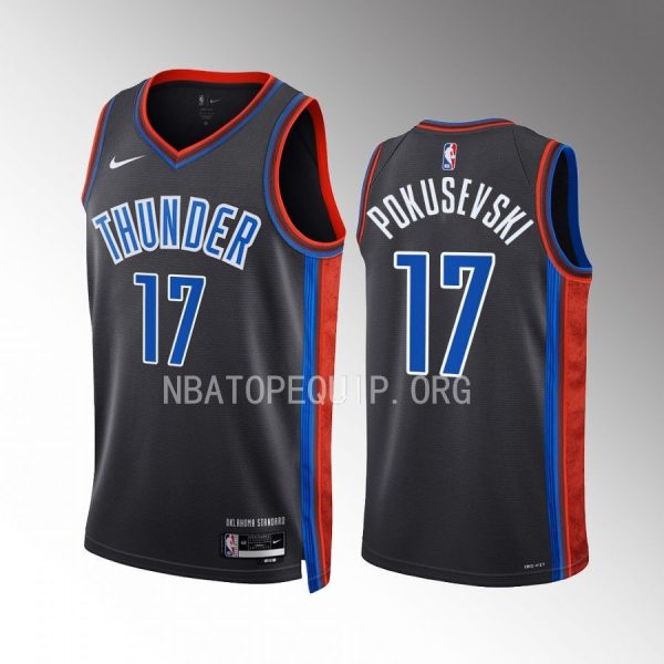 Aleksej Pokusevski 2022-23 Oklahoma City Thunder Gray #17 City Edition Jersey Swingman