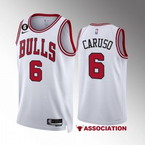 Alex Caruso Chicago Bulls #6 White Jersey 2022-23 Association Edition NO.6 Patch