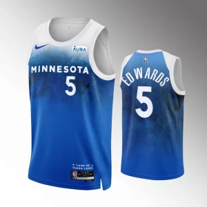 Anthony Edwards #5 Swingman Minnesota Timberwolves 2023-24 City Edition Jersey - Blue