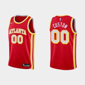 Atlanta Hawks #00 Custom Icon Edition Red 2022-23 Jersey