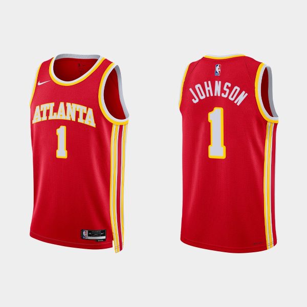 Atlanta Hawks #1 Jalen Johnson Icon Edition Red 2022-23 Jersey